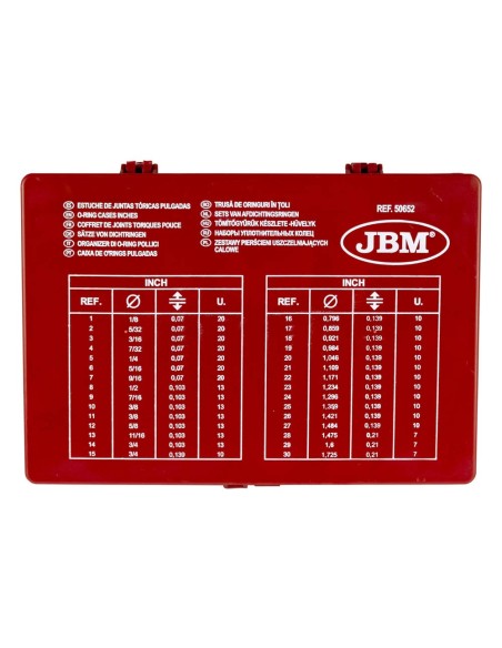 ESTUCHE DE JUNTAS TÓRICAS - PULGADAS 382PCS