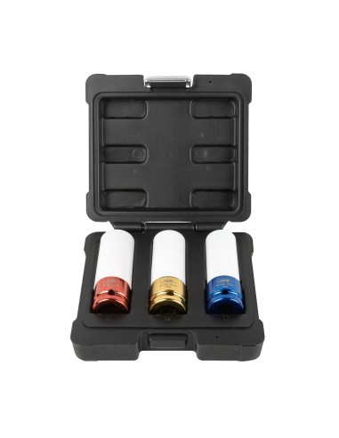 SET DE 3 VASOS DE IMPACTO DE 1/2" ESPECIAL EXTRACCIÓN RUEDAS