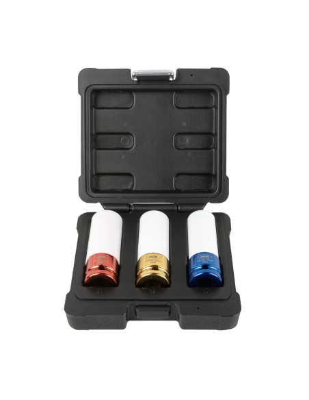 SET DE 3 VASOS DE IMPACTO DE 1/2" ESPECIAL EXTRACCIÓN RUEDAS