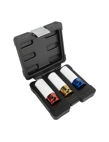 SET DE 3 VASOS DE IMPACTO DE 1/2" ESPECIAL EXTRACCIÓN RUEDAS