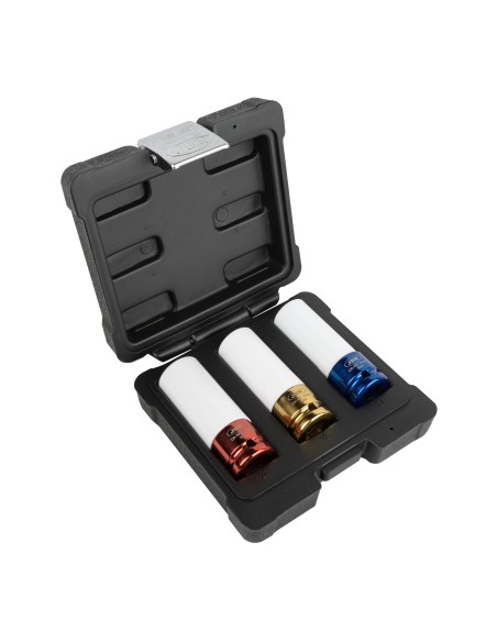 SET DE 3 VASOS DE IMPACTO DE 1/2" ESPECIAL EXTRACCIÓN RUEDAS