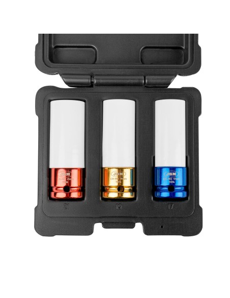 SET DE 3 VASOS DE IMPACTO DE 1/2" ESPECIAL EXTRACCIÓN RUEDAS