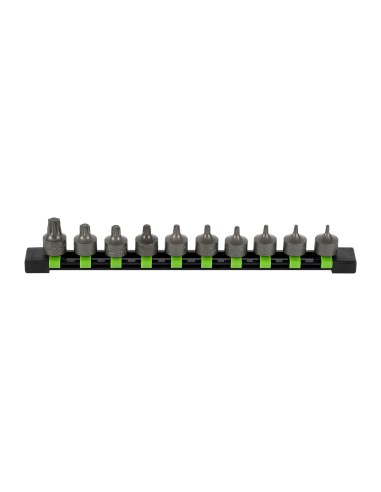 JUEGO DE 10 PUNTAS CORTAS TORX CON VASO DE 3/8"