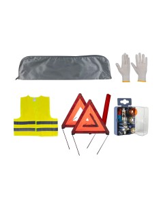 KIT EMERGENCIA BOLSA GRIS + MK H7+H1 + CHALECO + TRIANG. + GUANTES