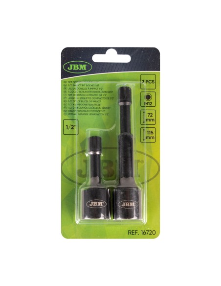 1/2" VASOS DE IMPACTO ESPECIAL PARA TORNILLOS SPLINE (XZN) M12 2/PCS