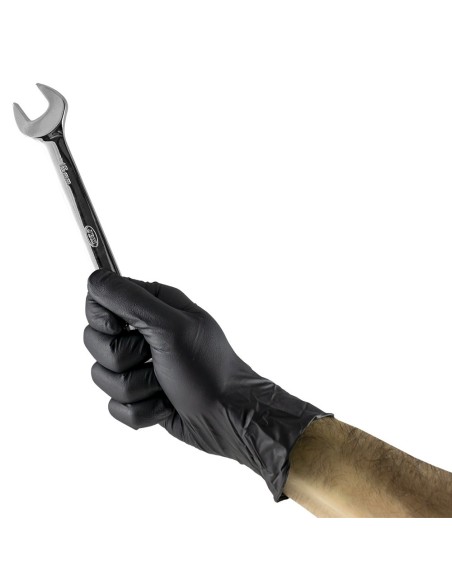 GUANTES NEGROS DESECHABLES DE NITRILO T:L 5MIL