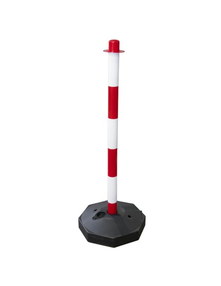 POSTE DE PLÁSTICO PARA CADENA - BLANCO / ROJO