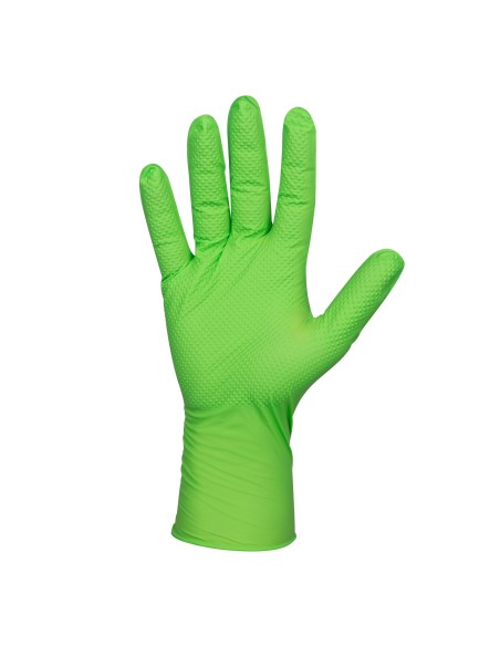 GUANTES VERDES DESECHABLES DE NITRILO T:XL 7,0MIL (100 UDS.) TEXTURA DIAMANTE