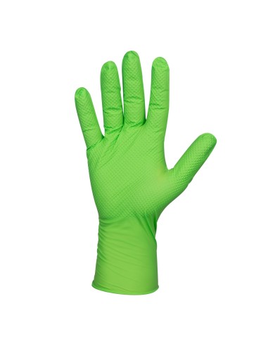 GUANTES VERDES DESECHABLES DE NITRILO T:M 7,0MIL (100 UDS.) TEXTURA DIAMANTE