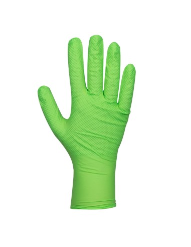GUANTES VERDES DESECHABLES DE NITRILO T:M 7,0MIL (100 UDS.) TEXTURA DIAMANTE