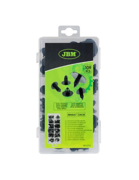 ESTUCHE DE CLIPS RENAULT/DACIA PARA TAPICERÍA 109PCS
