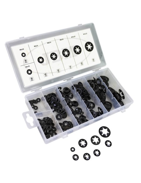 ESTUCHE DE ARANDELAS DENTADAS INTERIOR 260PCS