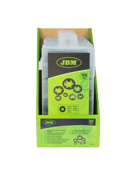 ESTUCHE DE ARANDELAS DENTADAS INTERIOR 260PCS