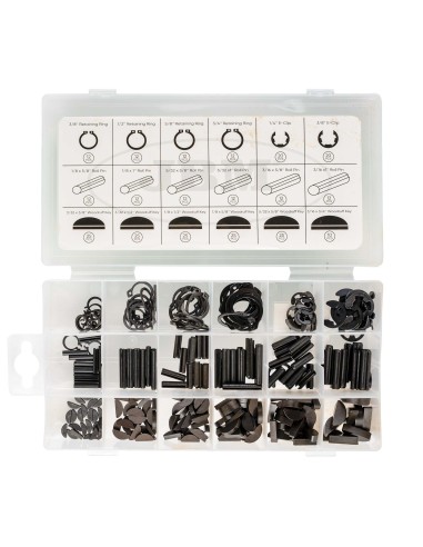 ESTUCHE DE CLIPS, SEEGERS, CHAVETAS Y PASADORES 295PCS