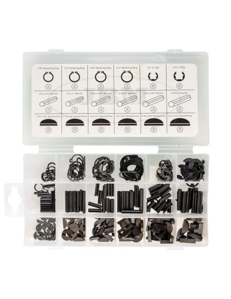 ESTUCHE DE CLIPS, SEEGERS, CHAVETAS Y PASADORES 295PCS