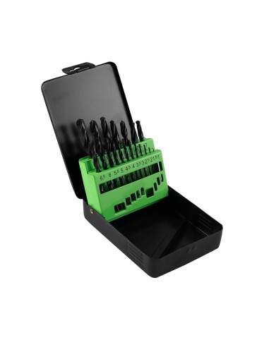 ESTUCHE DE BROCAS HELICOIDALES 1-10MM HSS 4241 NEGRO