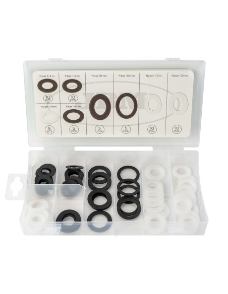 ESTUCHE DE ARANDELAS DE FIBRA Y NYLON 60PCS
