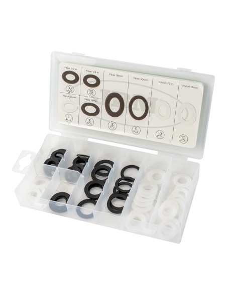ESTUCHE DE ARANDELAS DE FIBRA Y NYLON 60PCS