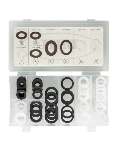 ESTUCHE DE ARANDELAS DE FIBRA Y NYLON 60PCS