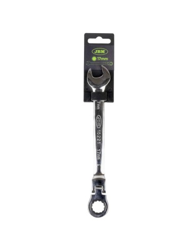 LLAVE COMBINADA ARTICULADA CON TRINQUETE 17MM - ACABADO BRILLANTE