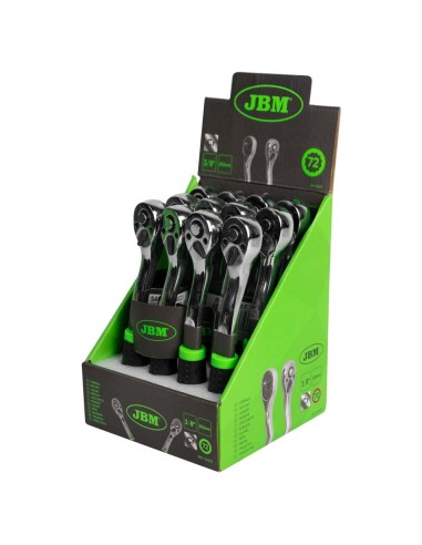 CARRACA 3/8" CON CABEZAL DE 72 DIENTES 200MM CROMADA