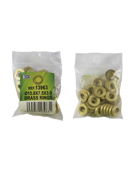 BOLSA DE 30 ARANDELAS DE LATÓN - Ø15.8X7.5X3.0