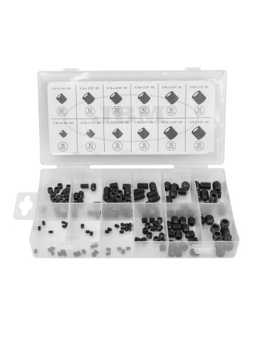 ESTUCHE DE TORNILLOS PRISIONEROS CON CABEZA HEXAGONAL SAE 160PCS