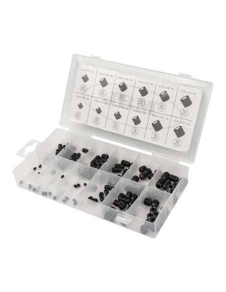 ESTUCHE DE TORNILLOS PRISIONEROS CON CABEZA HEXAGONAL SAE 160PCS