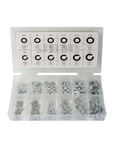 ESTUCHE DE ARANDELAS PLANAS Y GROWER 350PCS
