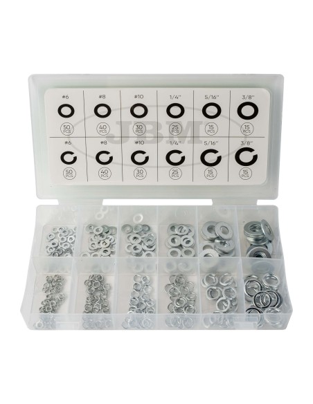 ESTUCHE DE ARANDELAS PLANAS Y GROWER 350PCS