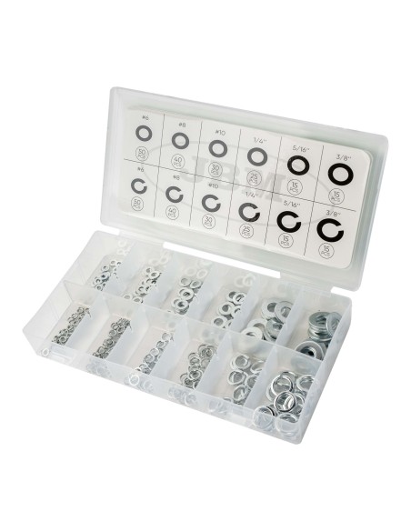 ESTUCHE DE ARANDELAS PLANAS Y GROWER 350PCS