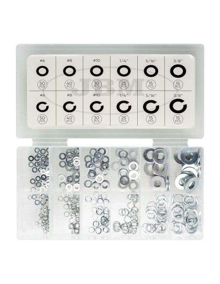 ESTUCHE DE ARANDELAS PLANAS Y GROWER 350PCS