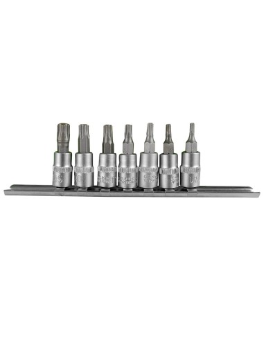 JUEGO DE 7 PUNTAS TS DE 5 DIENTES INVIOLABLE CON VASO DE 1/4"