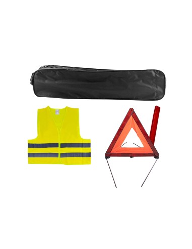 KIT EMERGENCIA BOLSA NEGRA RIBETE+TRIANGULO+CHALECO