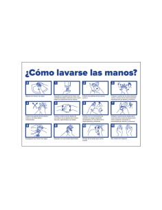 PAQUETE DE 5 CARTELES INFORMATIVO - LAVADO DE MANOS