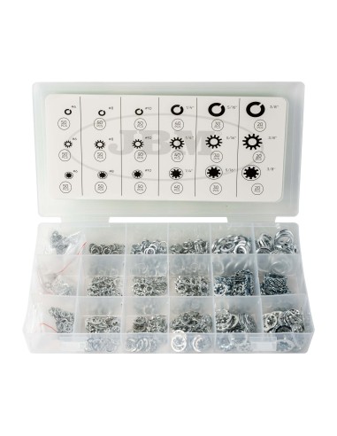 ESTUCHE DE ARANDELAS GROWER Y DENTADAS 720PCS