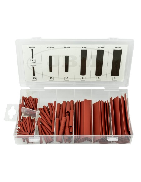 ESTUCHE DE TUBOS TERMORETRÁCTILES ROJOS 127PCS