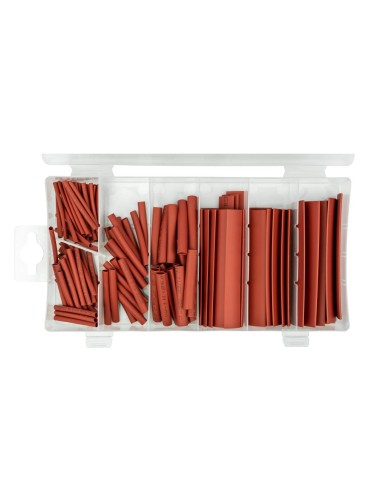 ESTUCHE DE TUBOS TERMORETRÁCTILES ROJOS 127PCS