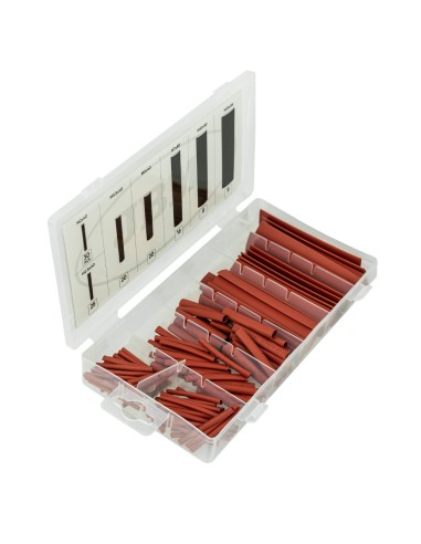 ESTUCHE DE TUBOS TERMORETRÁCTILES ROJOS 127PCS