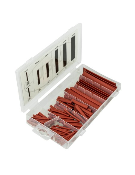 ESTUCHE DE TUBOS TERMORETRÁCTILES ROJOS 127PCS