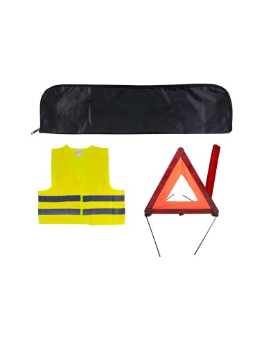 KIT EMERGENCIA BOLSA MINI NEGRA +TRIANGULO+CHALECO