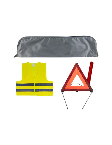 KIT EMERGENCIA BOLSA MINI GRIS +TRIANGULO+CHALECO