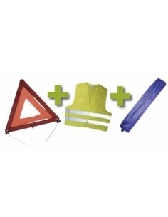 KIT EMERGENCIA BOLSA MINI AZUL+TRIANGULO+CHALECO