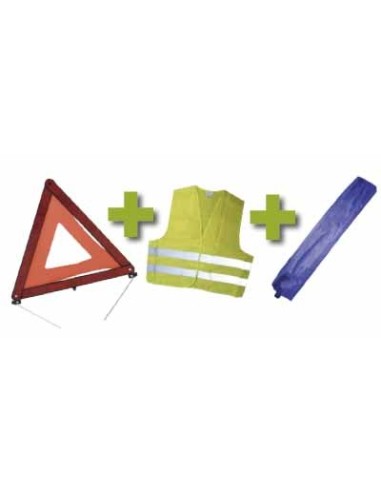 KIT EMERGENCIA BOLSA MINI AZUL+TRIANGULO+CHALECO