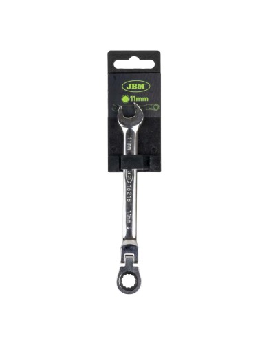 LLAVE COMBINADA ARTICULADA CON TRINQUETE 11MM - ACABADO BRILLANTE