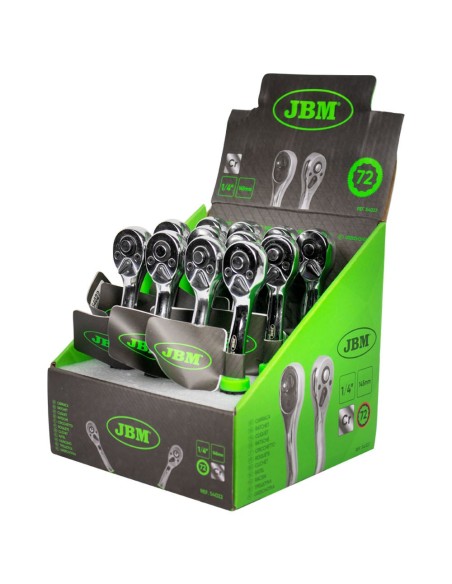 CARRACA DE 1/4" CON CABEZAL DE 72 DIENTES 145MM CROMADA