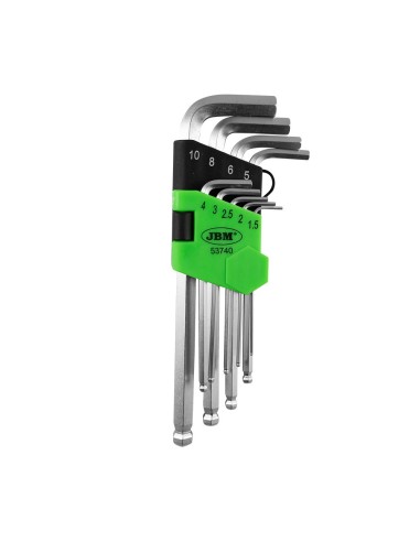 SET DE 9 LLAVES ALLEN LARGAS CON PUNTA REDONDA