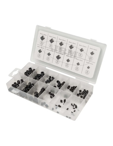ESTUCHE DE TORNILLOS PRISIONEROS CON CABEZA HEXAGONAL MÉTRICOS 160PCS
