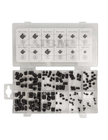 ESTUCHE DE TORNILLOS PRISIONEROS CON CABEZA HEXAGONAL MÉTRICOS 160PCS