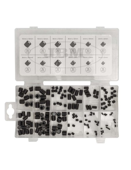 ESTUCHE DE TORNILLOS PRISIONEROS CON CABEZA HEXAGONAL MÉTRICOS 160PCS